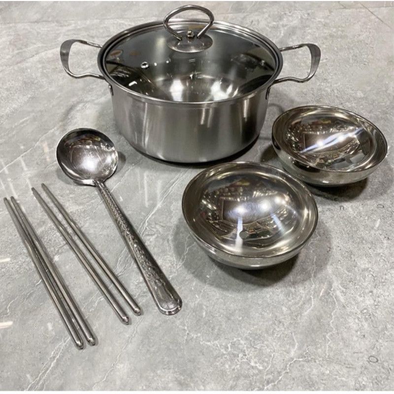 BỘ NỒI + BÁT INOX 6 MÓN